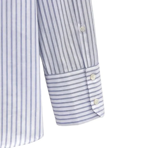 ZARA | White/Blue | STRIPED POPLIN SHIRT - Picture 5 of 12